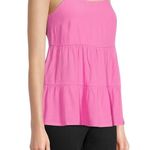 Time & Tru 🆕NWT Cami Tank Top Barbie Pink spaghetti straps  Women's Tiered XL Photo 4