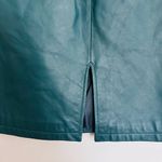VTG Women's Sz: 8 Aqua Blue Split Hem Leather Pencil Skirt. Snap & Zip Closure. Photo 8