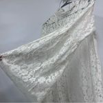 Elegant Ivory White Floral Lace overlay Dress size s high neck bell sleeves boho Photo 13