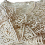 ZARA Lace Ruffle Top M Beige Cream Cropped Boho Prairie Cottagecore Romantic Photo 7