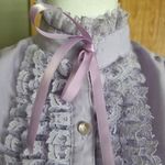 Vintage 60s Or 70s Lavender Purple Mod Style Tuxedo Shirt Ruffle Collar Photo 2