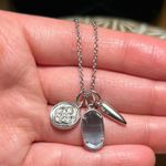 Kendra Scott  Rhodium Dira Coin Charm Necklace in Slate Cats Eye Photo 10