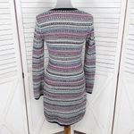 Vintage Moda International Striped Scoop Neck Sweater Dress Multicolor Medium Gray Photo 3