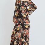 Veronica Beard NWT Avani Silk long sleeve Floral Maxi Dress in Oxblood sz 0 Photo 4