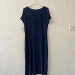 Eileen Fisher NEW  Jersey Stretch Maxi Dress‎ Blue Medium Photo 4