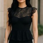 ZARA NEW  Lace Peplum Twofer Bustier in Black Size Small Photo 0