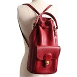 Coach VINTAGE Glove Tanned Red Leather Sling Backpack COMES WITH: COA 9992 Photo 2