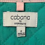 Crown & Ivy cabana by  size small quilted jade grey pullover jacket pink lined Photo 1