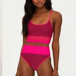 Beach Riot Eva Top Berry Sorbet Colorblock, Size Large , $98 Photo 1