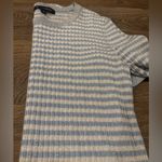 Brooks Brothers Gray Shimmer - Blue/White Stripe - Ribbed Sweater Top - Medium Photo 5