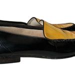 Vintage 80’s PATRIZIA PANCALDI Black & Gold Soft Leather Loafer Two Tone size 7 Photo 6