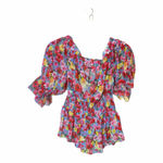 L'Agence  Off the Shoulder AUBRIELLA TOP Size Small Floral Chiffon Romantic Photo 2