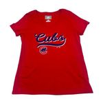 Majestic MLB Chicago Cubs Women's V-Neck Core Short Sleeve T-Shirt in Red, Medium Photo 0