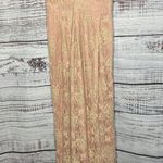 Lulus  Stolen Moments Dusty Pink Lace-Up Lace Maxi Dress Lg NWT Photo 0