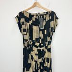 Donna Karan  Printed Velvet Extended Shoulder Dress Knee Length Cocktail US 6 NWT Photo 5