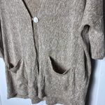 J. Jill Oversized Short Sleeve Slouchy Brown Linen Blend Cardigan Sweater XS Photo 2