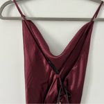 ASOS  Design Cami Maxi Slip Dres in High Shine Satin Burgundy 10 Photo 6