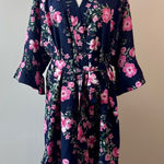 Birdy Grey Floral Navy and Pink Getting Ready Robe Size XL/XXL Photo 0