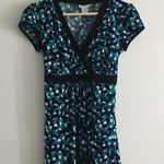 5/$15 Mimi Maternity Made in USA V Neck Cap Sleeve Dress Printed Womens … Blue Size undefined Photo 0