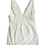 Illa Illa Cream Floral Lace Overlay Mini Dress Halter Neckline High Waist by Photo 0