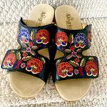 Alegria NIB NEW  by PG Lite Linn Black Needles and Pins Embroidered Wedge Sandals Photo 1