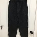 Quince  Pants Womens Small Black 100% European Linen Crop Beach Boho Natural Wide Photo 2