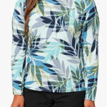 Hang Ten  Tee Shirt Womens M Top Long Sleeve Print Zip Pocket Stretch Pullover‎ Photo 0
