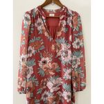 Wilfred  Aritzia Molly Babydoll Midi Dress M Long Sleeve Floral Flowy Peachy Pink Photo 1
