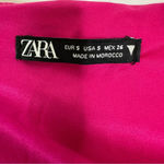 ZARA Pink Velvet Bodysuit Asymmetric Neck Long Sleeve Magenta Pink Size S Photo 11