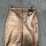 EXPRESS  Metallic Rose Gold Jeans‎ 2R Modern Straight Disco Party Cybercore Photo 3