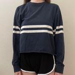 Brandy Melville navy blue striped sweatshirt Photo 2