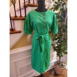 Who What Wear  Linen Rayon Green Dress Small Photo 9