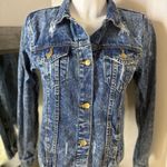Blue and Gold Jean Jacket with Fitted Silhouette Size L Photo 3