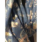 LC Lauren Conrad Lauren Conrad LC blue Bicycle Whimsical Cottagecore Scarf Shawl 40x77" Photo 4