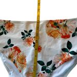 Cupshe  Swim Bikini Bottom Women's Size XL White Floral Tropical Beach Vacation Photo 4