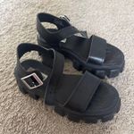 Steve Madden  Sandals Platform Black Leather Photo 0