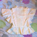 Bebe NWOT Lace Ruffle Babydoll Western Blouse Size Small Baby Pink Photo 3