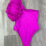 ZARA Large Ruffle Swimsuit fuchsia Pink Size Small Photo 4