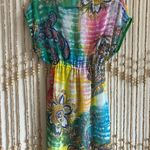Becca Rebecca Virtue Y2K 2000s V Neck Empire Babydoll Colorful Paisley Boho Photo 6