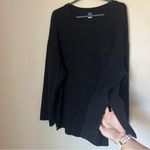 Old Navy  Black Maternity Womens Top XXL Long Sleeve Ribbed Side Slits Tunic Photo 3