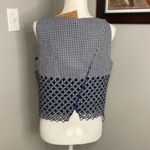 Daniel Cremieux Cremieux Navy & White Gingham Crop Top Size Medium Lattice NWT Checks Preppy Photo 4