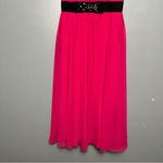 Kate Spade Chiffon Embellished Bow Midi Dress V Neck Hot Pink Women’s Size 2 Photo 3