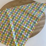 Vintage Silky Pastel Abstract Print Triangle Neck Tie Bandana Pink Photo 7