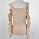 Club Monaco Ruffle Trim Cold Shoulder Long Sleeve Sweater Blush Pink Size XS Photo 8