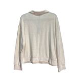 MONROW Quarter Zip Pullover Sweatshirt Top Womens XL Cream Collar Terrycloth NWT Photo 1