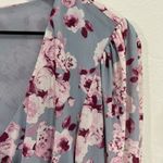 Brea Canyon Blue & Pink Floral Mesh Long Sleeve Top Size Large Photo 2