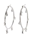 Vince Camuto  50mm CZ Charm Hoops, rhodium/crystal, medium (VJ-404465) Photo 3