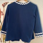 Bob Mackie Blue Blazer Jacket White Ribbon Artsy Preppy Cruise Vacation Nautical Resortwear Photo 2