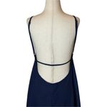Donna Mizani Navy Blue Crepe Sleeveless Scoop Neckline A Line Low Back Dress S Photo 4