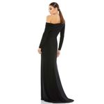 Mac Duggal 26595 Drop Shoulder Black Draped Gown 0 NEW Photo 7